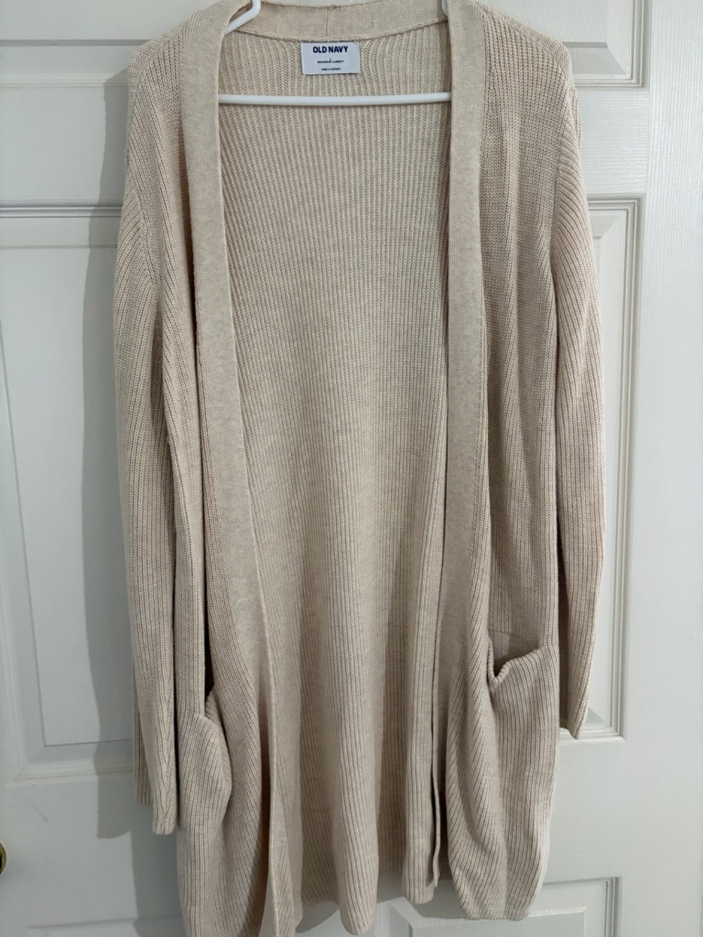 Old Navy Beige Open Front Cardigan Size Large Lightweight Knit
